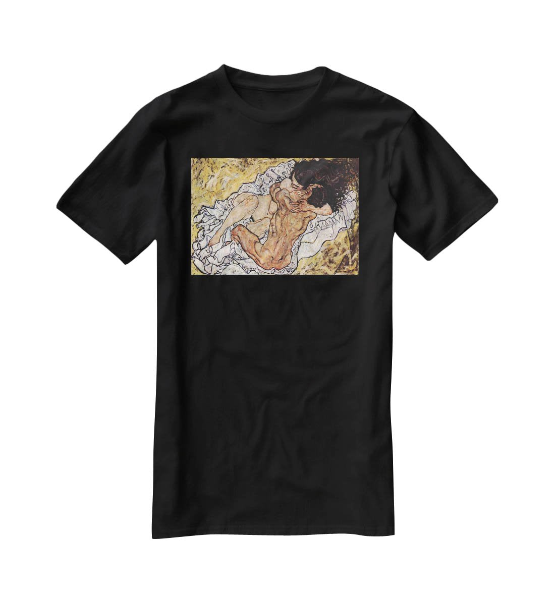 The Embrace by Egon Schiele T-Shirt - Canvas Art Rocks - 1
