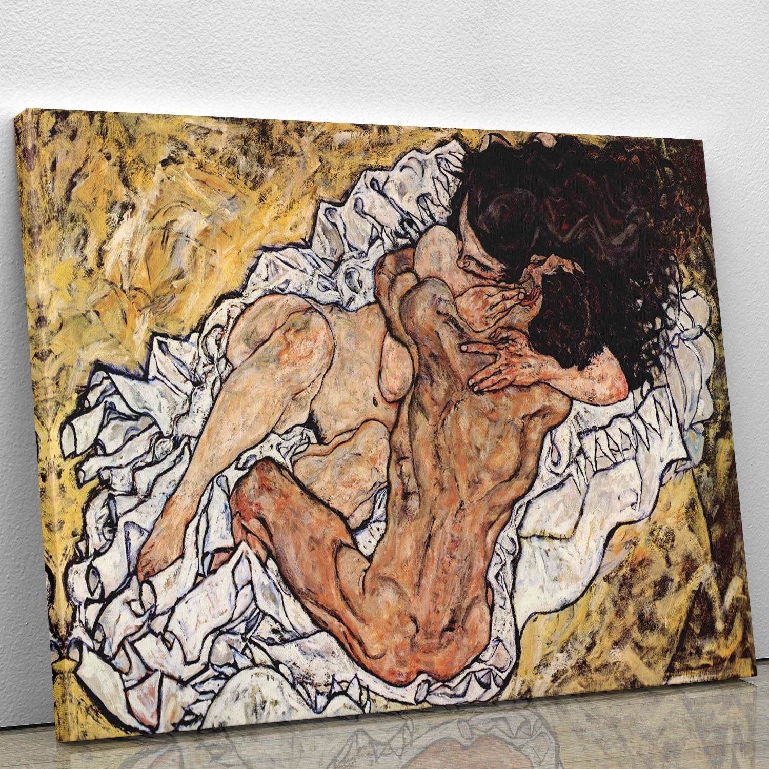 The Embrace by Egon Schiele Canvas Print or Poster