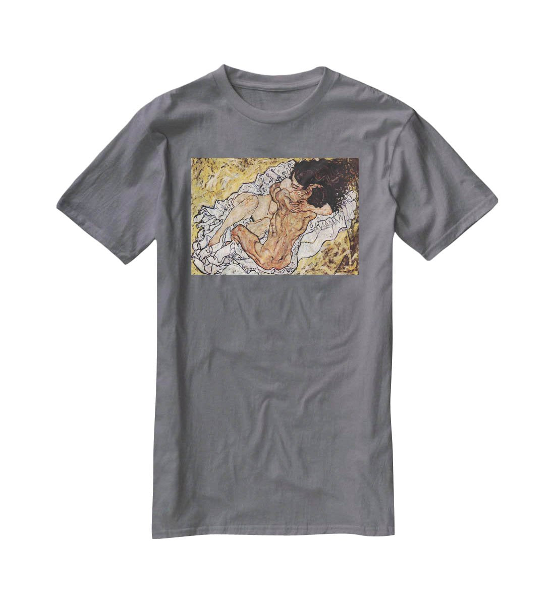 The Embrace by Egon Schiele T-Shirt - Canvas Art Rocks - 3