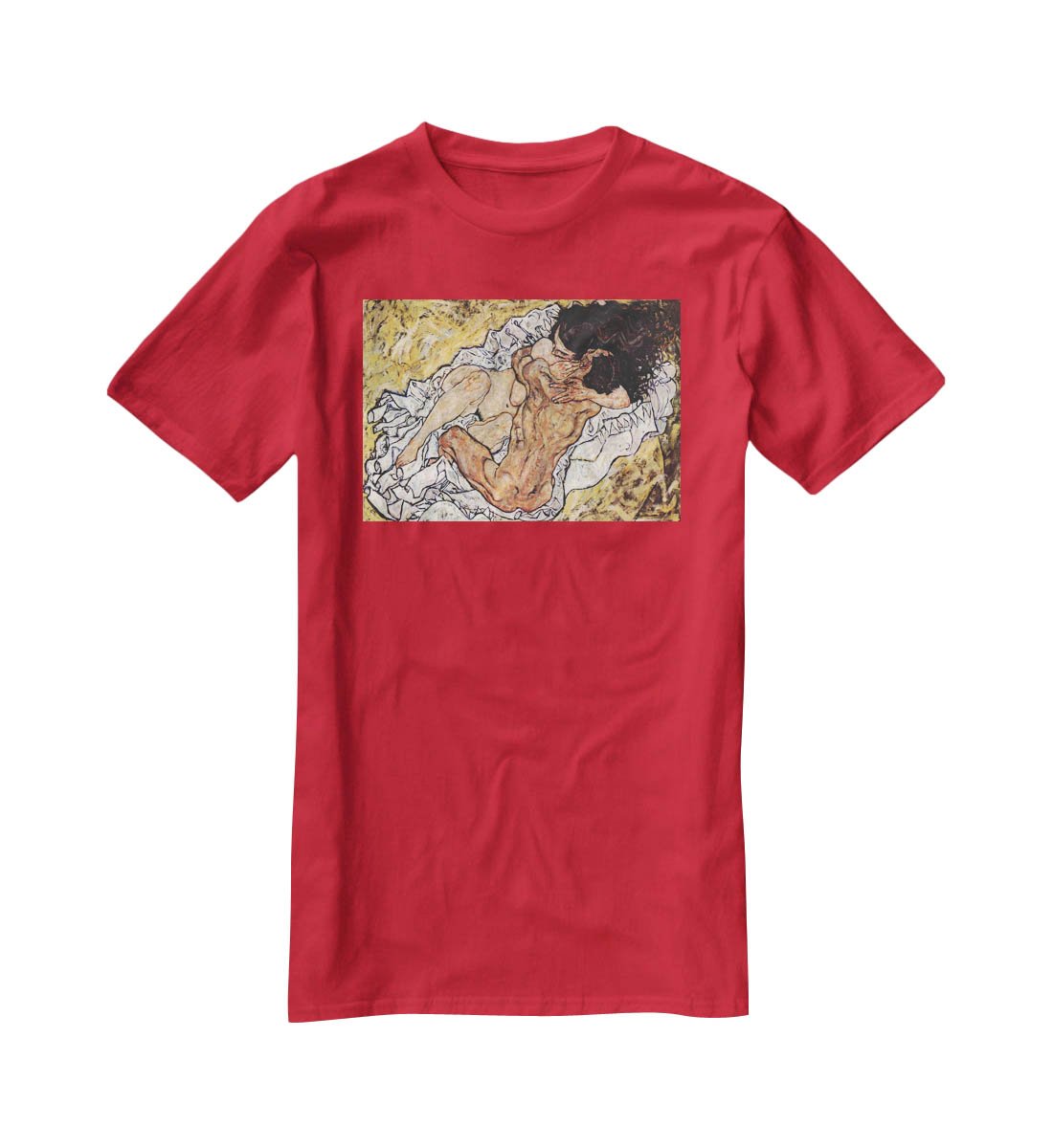 The Embrace by Egon Schiele T-Shirt - Canvas Art Rocks - 4
