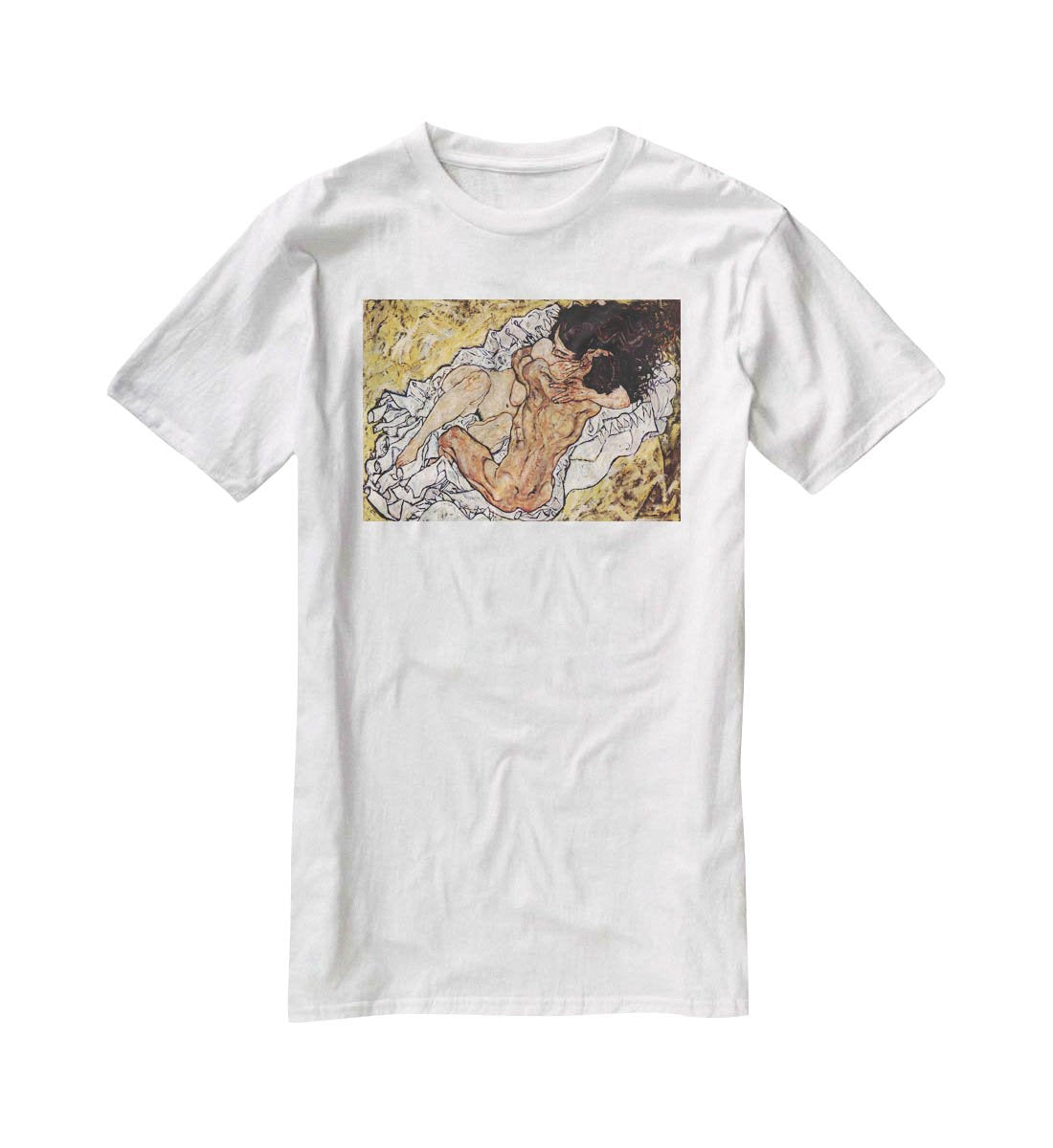 The Embrace by Egon Schiele T-Shirt - Canvas Art Rocks - 5