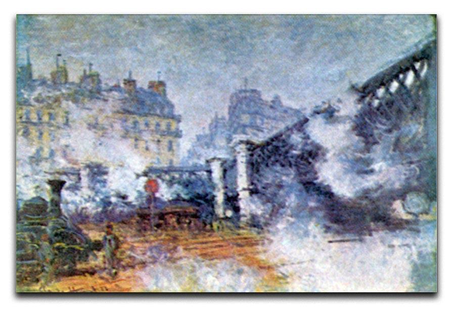 The Europe Bridge Saint Lazare station in Paris by Monet Canvas Print & Poster  - Canvas Art Rocks - 1