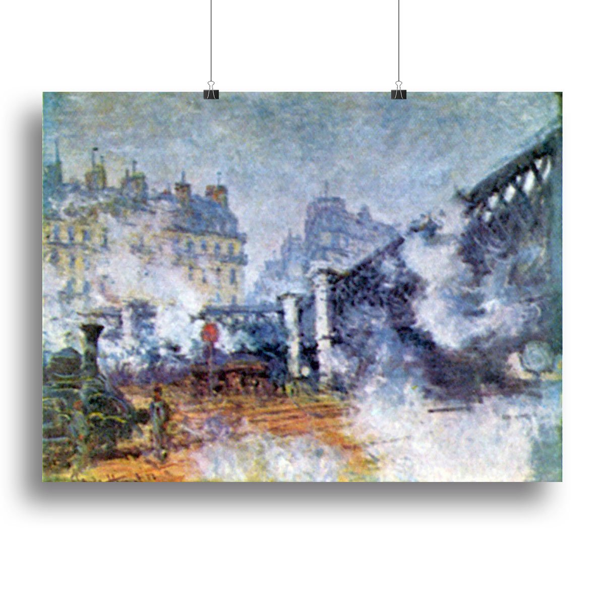 The Europe Bridge Saint Lazare station in Paris by Monet Canvas Print or Poster