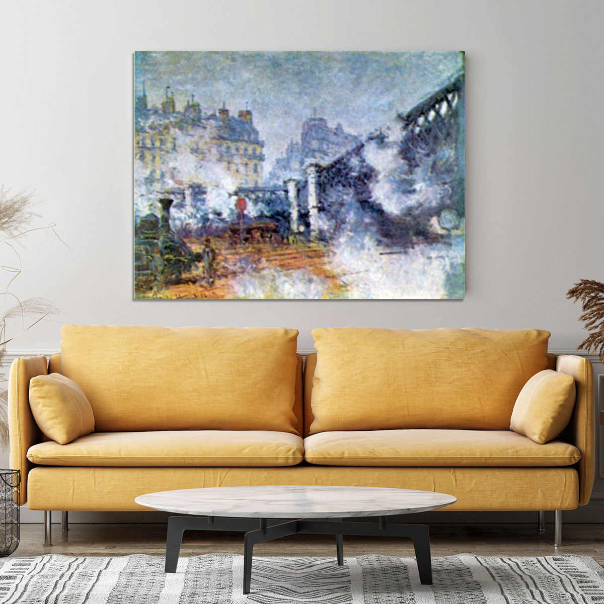 The Europe Bridge Saint Lazare station in Paris by Monet Canvas Print or Poster - Canvas Art Rocks - 4