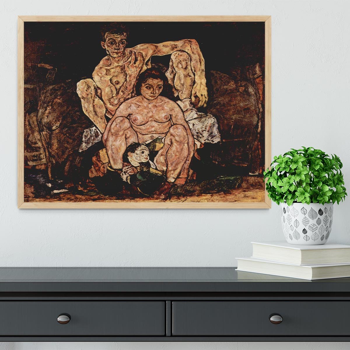 The Family by Egon Schiele Framed Print - Canvas Art Rocks - 4