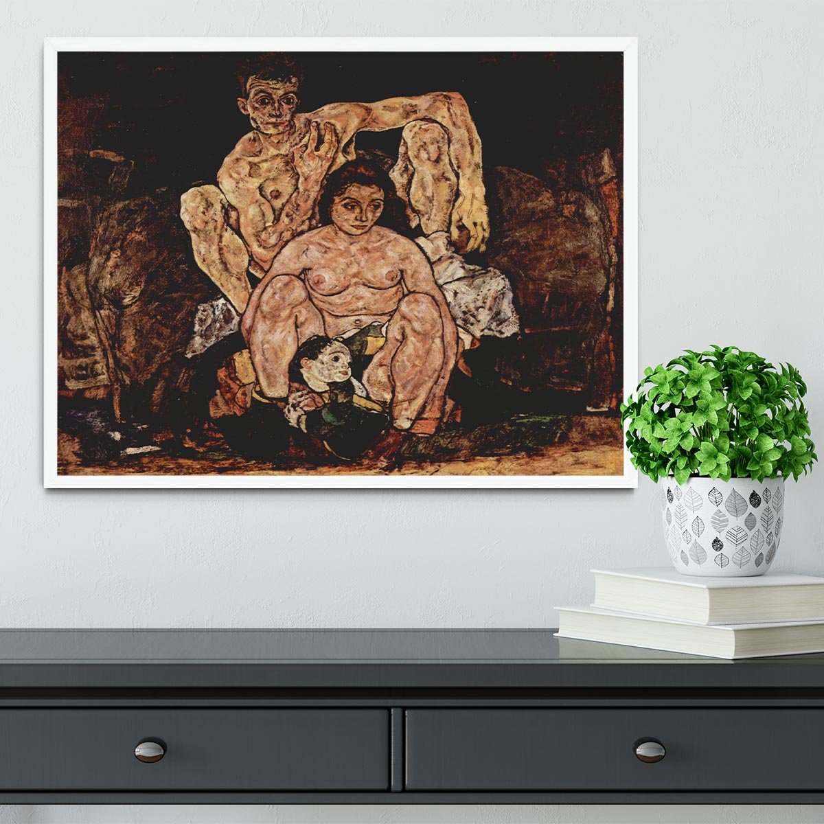 The Family by Egon Schiele Framed Print - Canvas Art Rocks -6