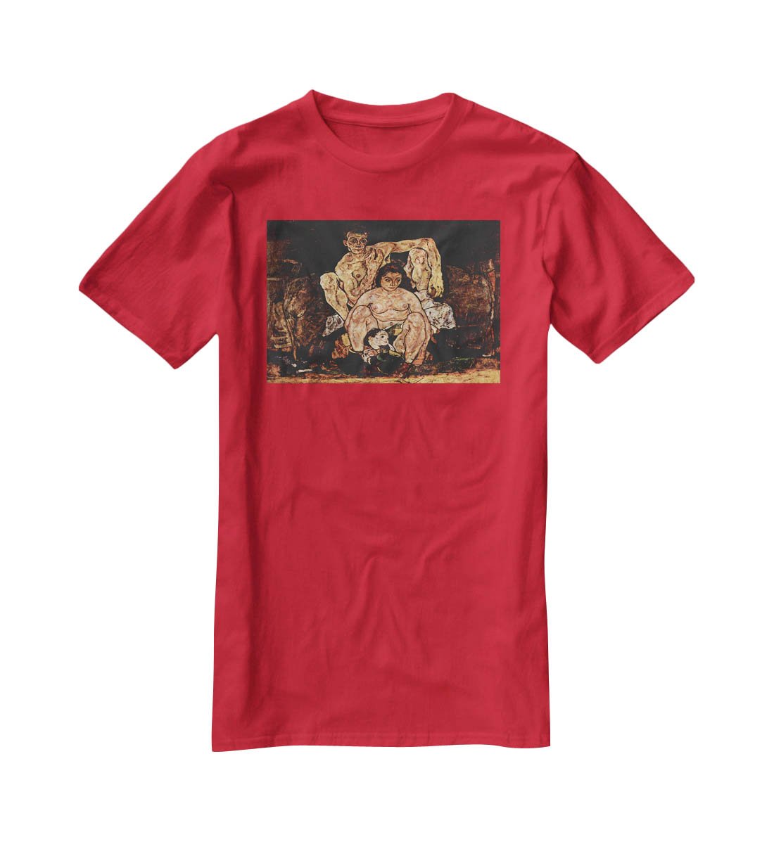 The Family by Egon Schiele T-Shirt - Canvas Art Rocks - 4