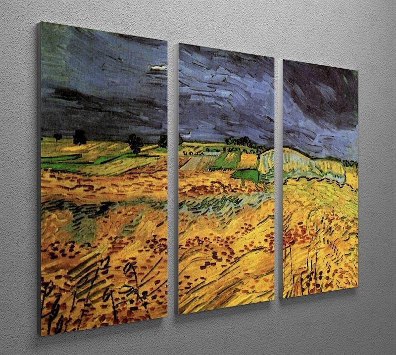 The Fields by Van Gogh 3 Split Panel Canvas Print - Canvas Art Rocks - 4