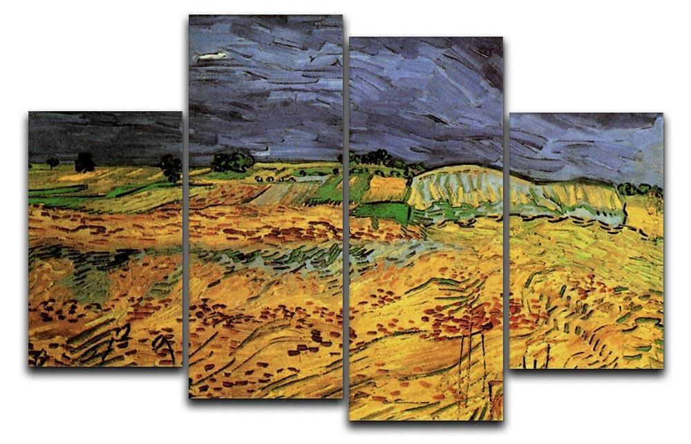The Fields by Van Gogh 4 Split Panel Canvas  - Canvas Art Rocks - 1