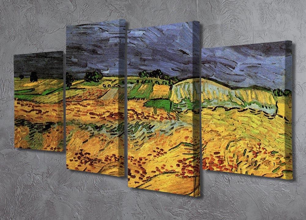 The Fields by Van Gogh 4 Split Panel Canvas - Canvas Art Rocks - 2
