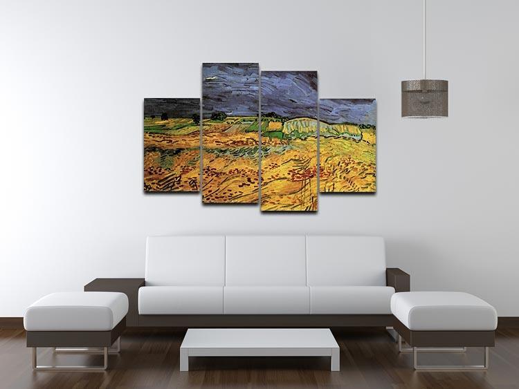 The Fields by Van Gogh 4 Split Panel Canvas - Canvas Art Rocks - 3