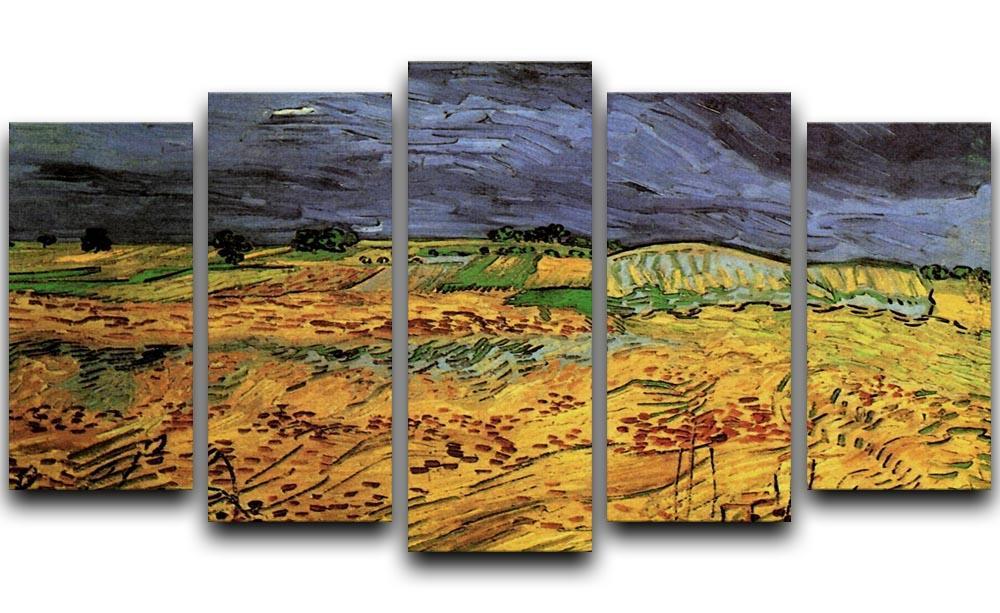 The Fields by Van Gogh 5 Split Panel Canvas  - Canvas Art Rocks - 1