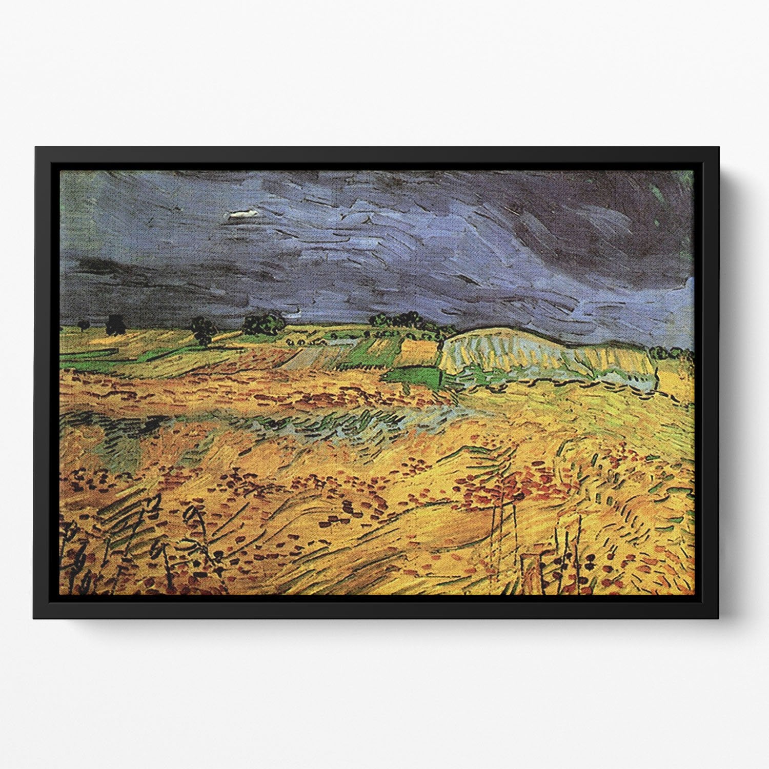 The Fields by Van Gogh Floating Framed Canvas