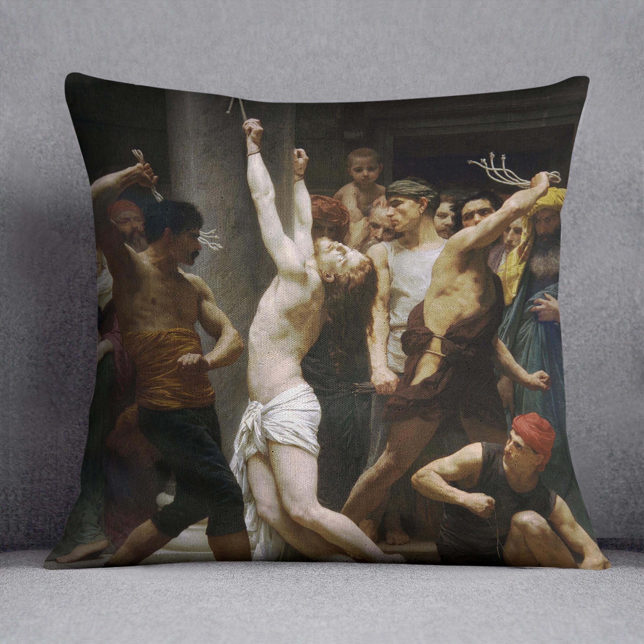 The Flagellation of Our Lord Jesus Christ By Bouguereau Throw Pillow