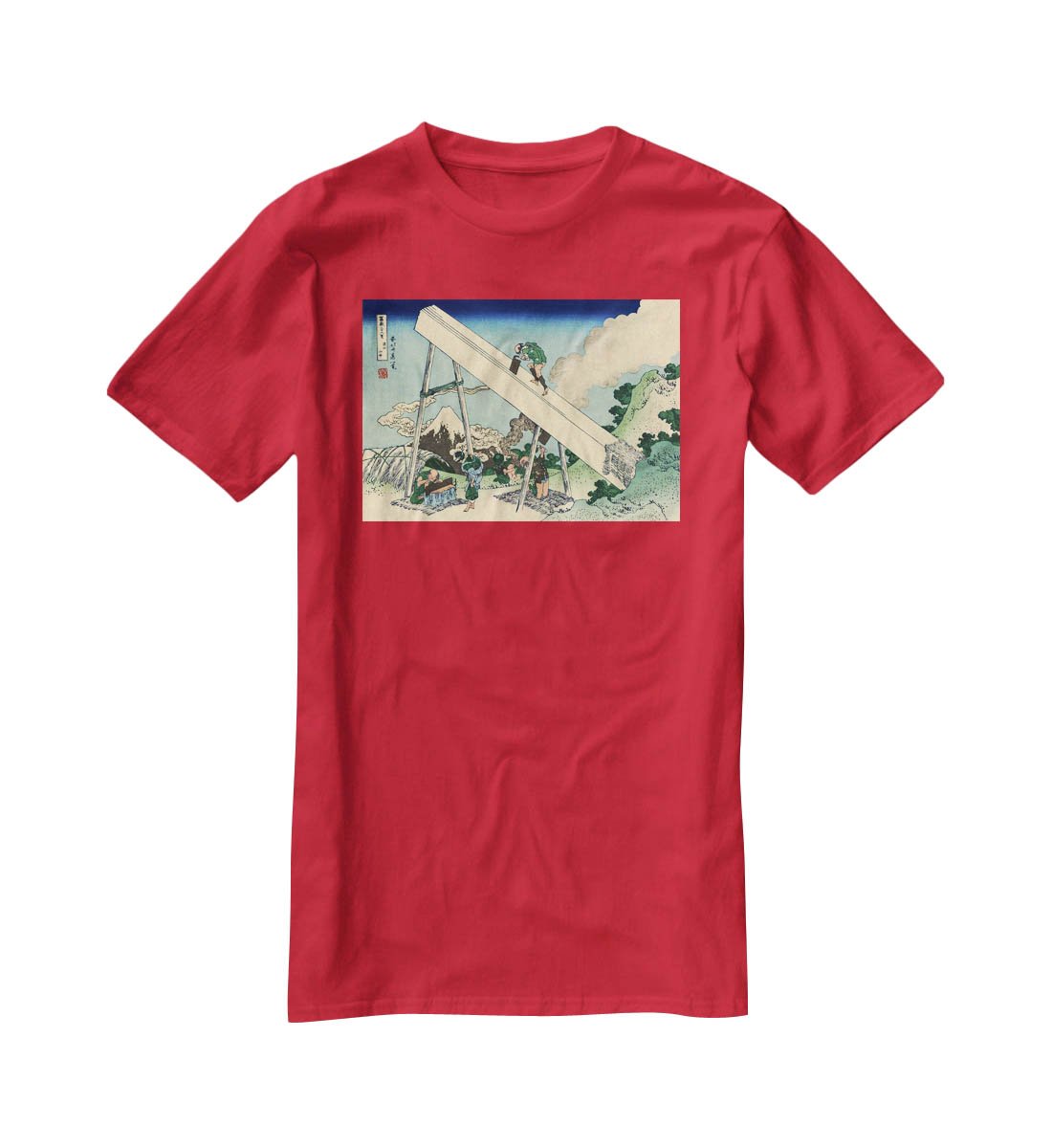 The Fuji from the mountains of Totomi by Hokusai T-Shirt - Canvas Art Rocks - 4