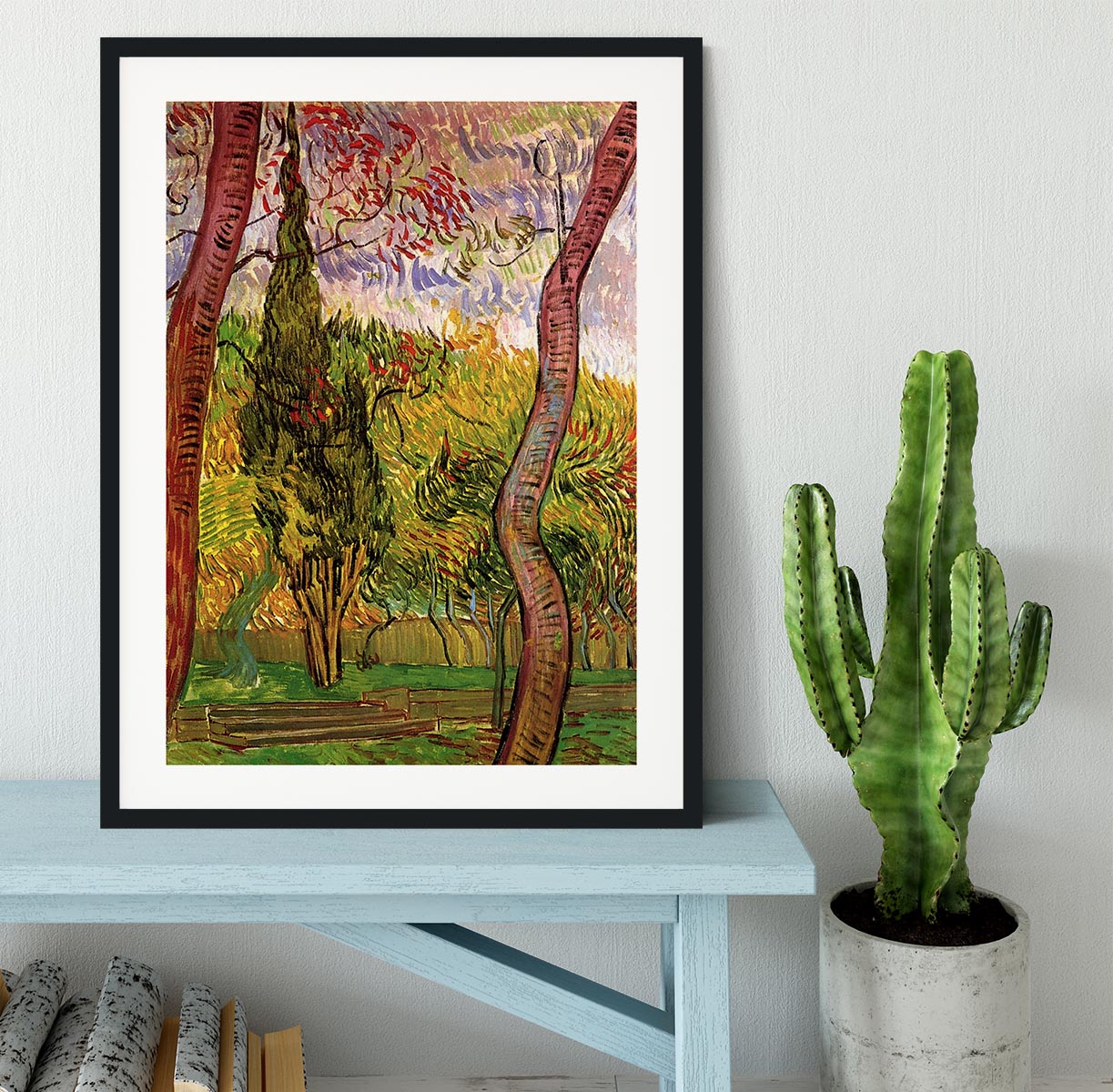 The Garden of Saint-Paul Hospital 2 by Van Gogh Framed Print - Canvas Art Rocks - 1