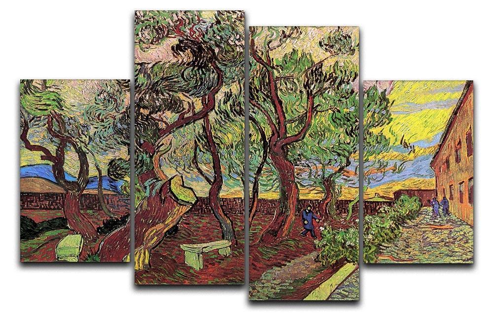 The Garden of Saint-Paul Hospital 3 by Van Gogh 4 Split Panel Canvas  - Canvas Art Rocks - 1