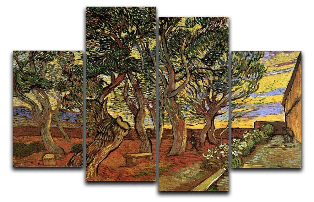 The Garden of Saint-Paul Hospital 4 by Van Gogh 4 Split Panel Canvas  - Canvas Art Rocks - 1
