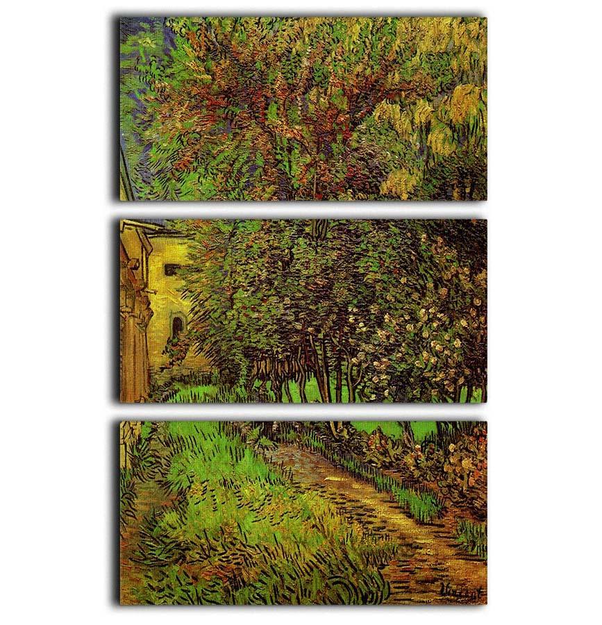 The Garden of Saint-Paul Hospital by Van Gogh 3 Split Panel Canvas Print - Canvas Art Rocks - 1