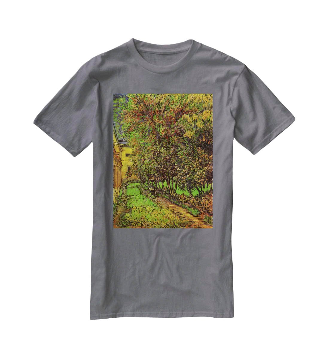 The Garden of Saint-Paul Hospital by Van Gogh T-Shirt - Canvas Art Rocks - 3
