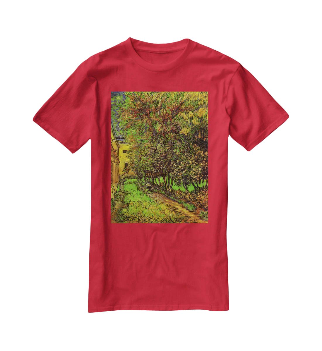 The Garden of Saint-Paul Hospital by Van Gogh T-Shirt - Canvas Art Rocks - 4