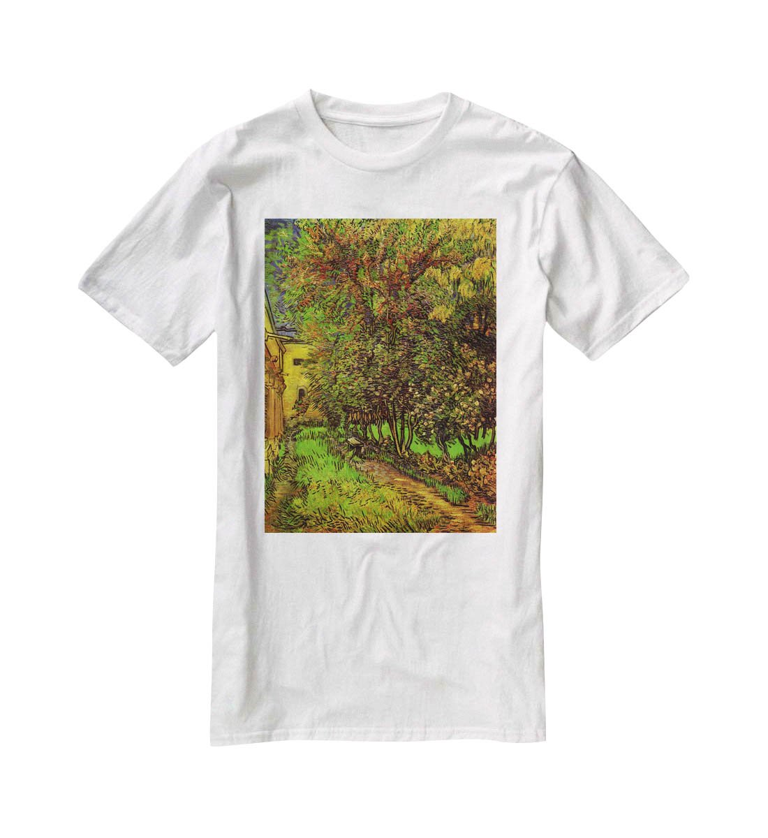 The Garden of Saint-Paul Hospital by Van Gogh T-Shirt - Canvas Art Rocks - 5