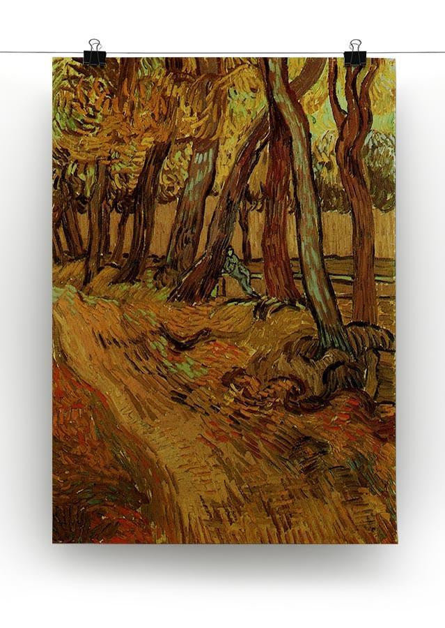 The Garden of Saint-Paul Hospital with Figure by Van Gogh Canvas Print & Poster - Canvas Art Rocks - 2