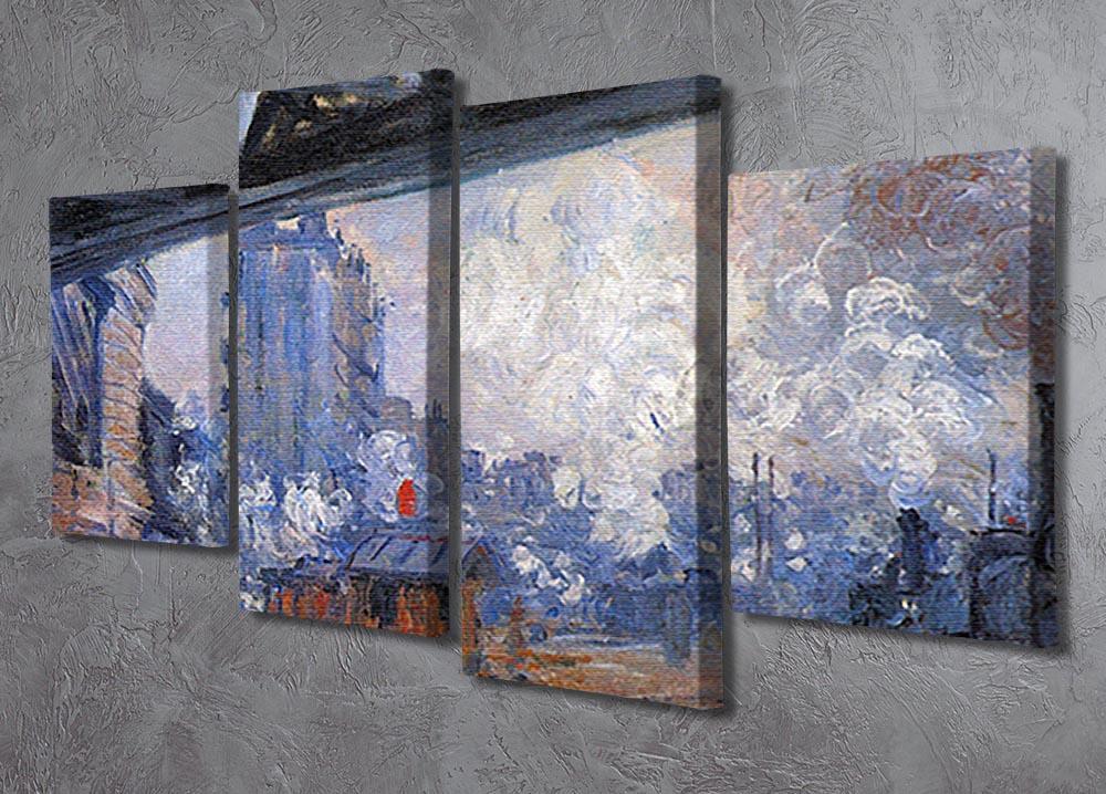 The Gare Saint Lazare by Monet 4 Split Panel Canvas - Canvas Art Rocks - 2