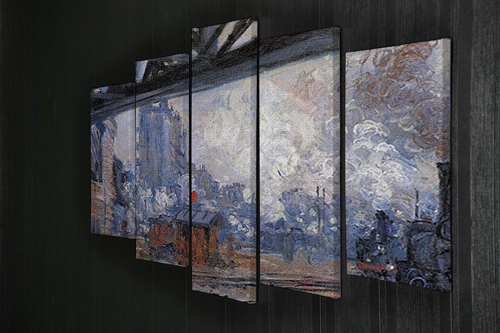 The Gare Saint Lazare by Monet 5 Split Panel Canvas - Canvas Art Rocks - 2