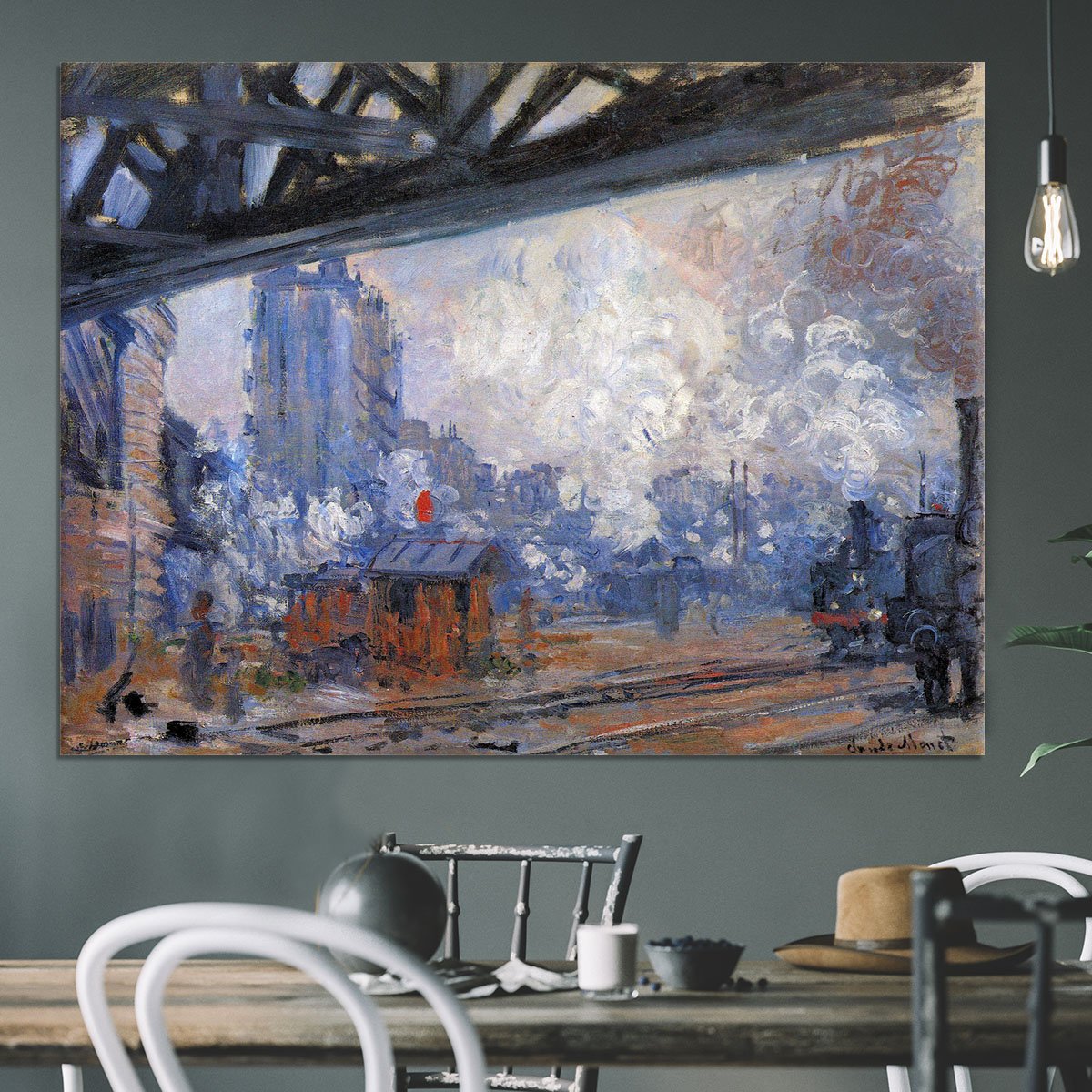 The Gare Saint Lazare by Monet Canvas Print or Poster
