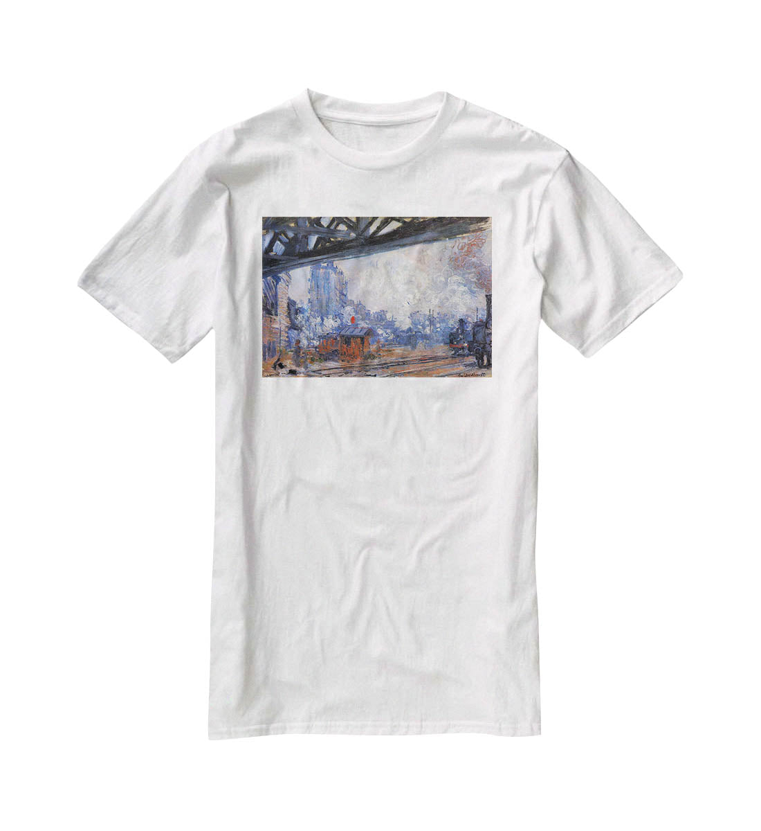The Gare Saint Lazare by Monet T-Shirt - Canvas Art Rocks - 5