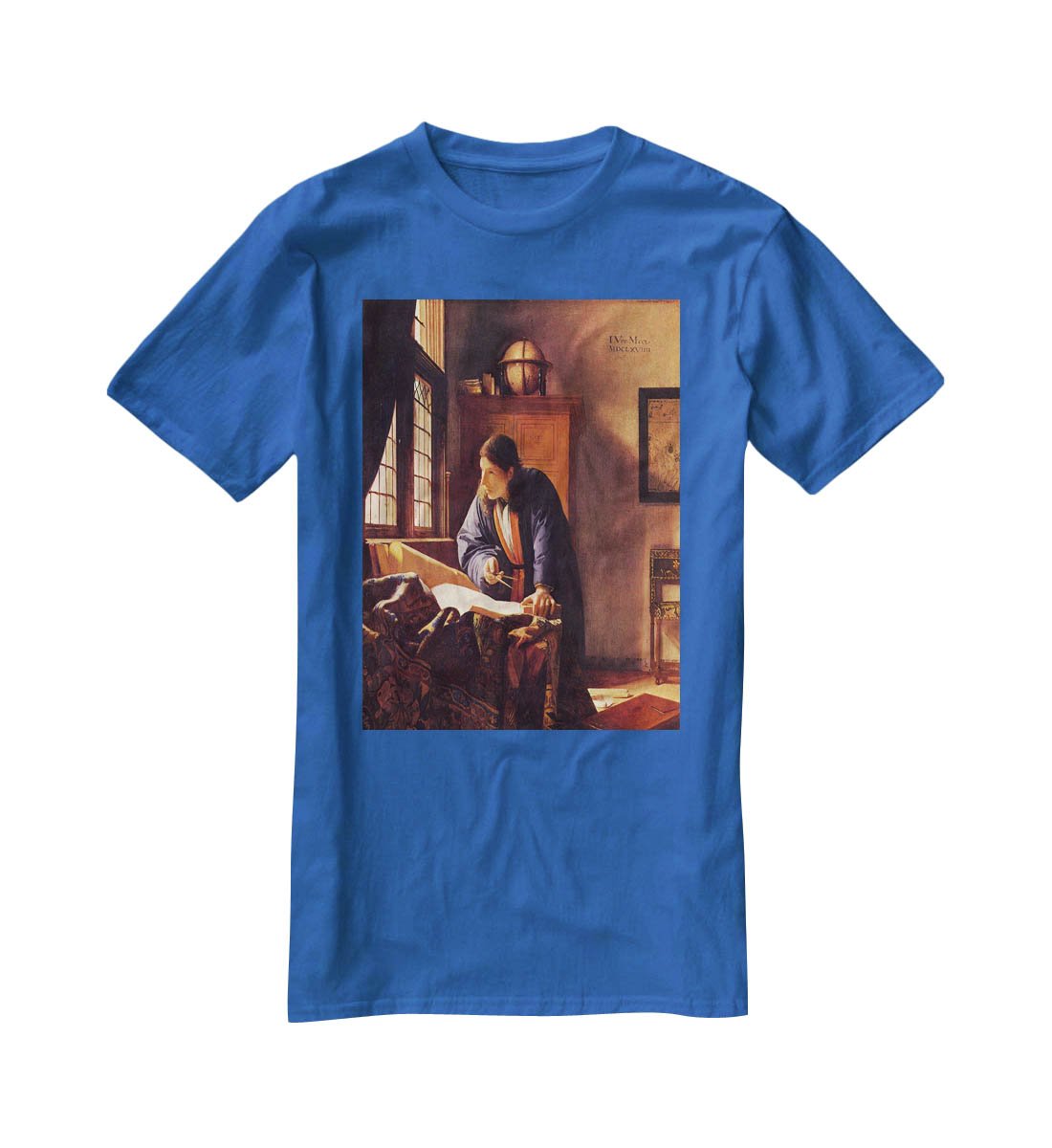The Geographer by Vermeer T-Shirt - Canvas Art Rocks - 2