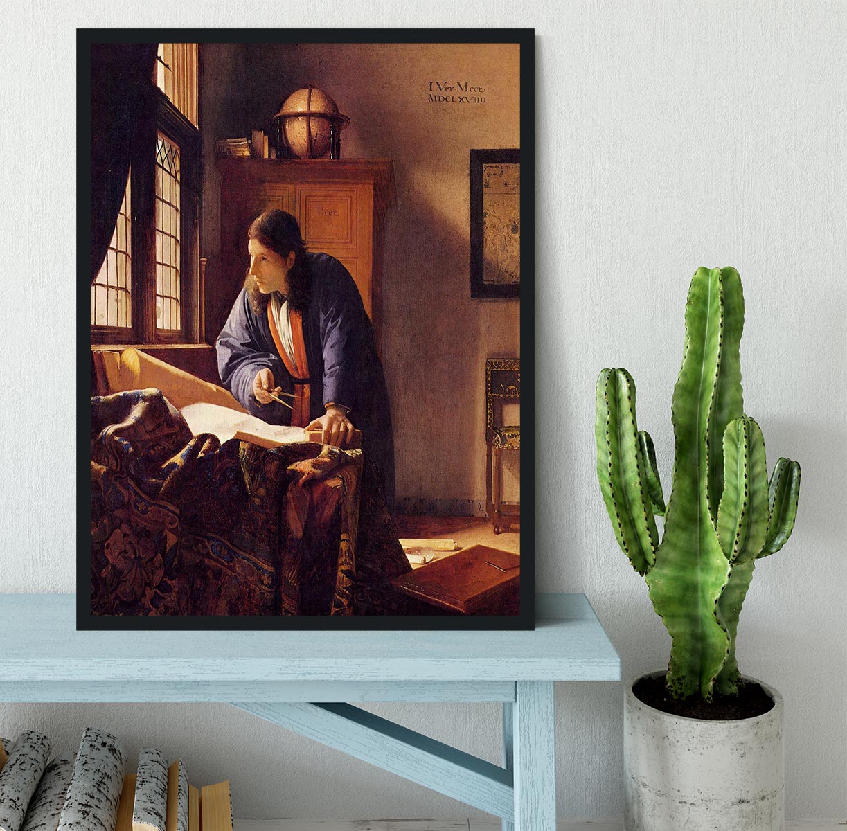 The Geographer by Vermeer Framed Print - Canvas Art Rocks - 2