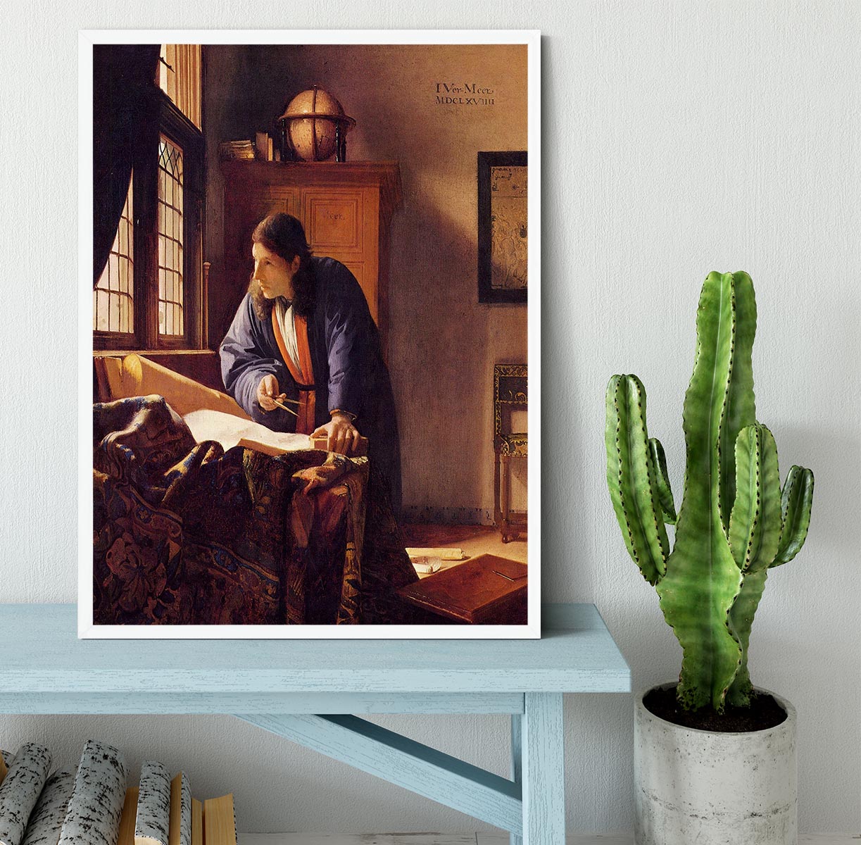 The Geographer by Vermeer Framed Print - Canvas Art Rocks -6