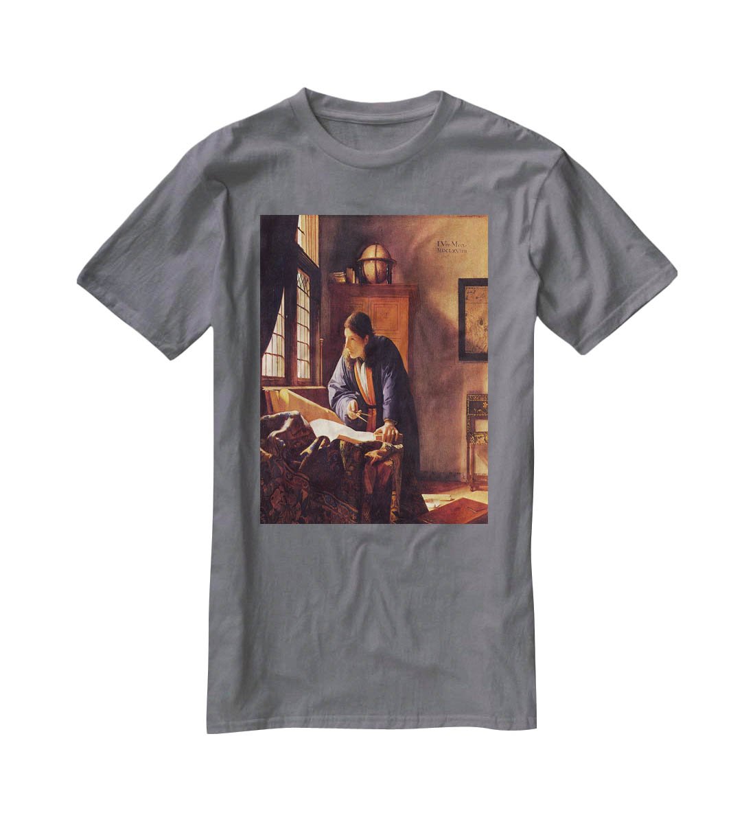 The Geographer by Vermeer T-Shirt - Canvas Art Rocks - 3