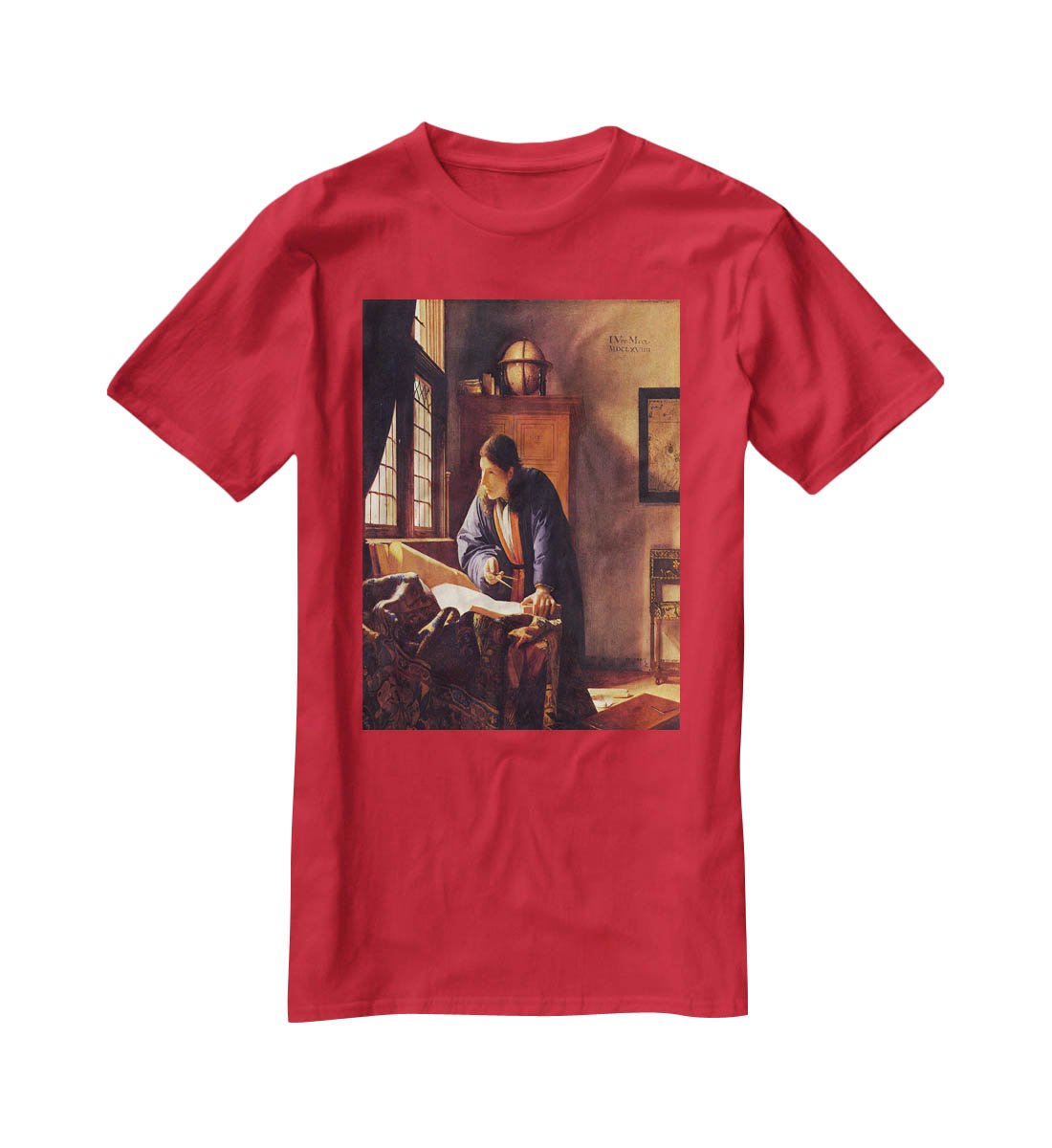 The Geographer by Vermeer T-Shirt - Canvas Art Rocks - 4