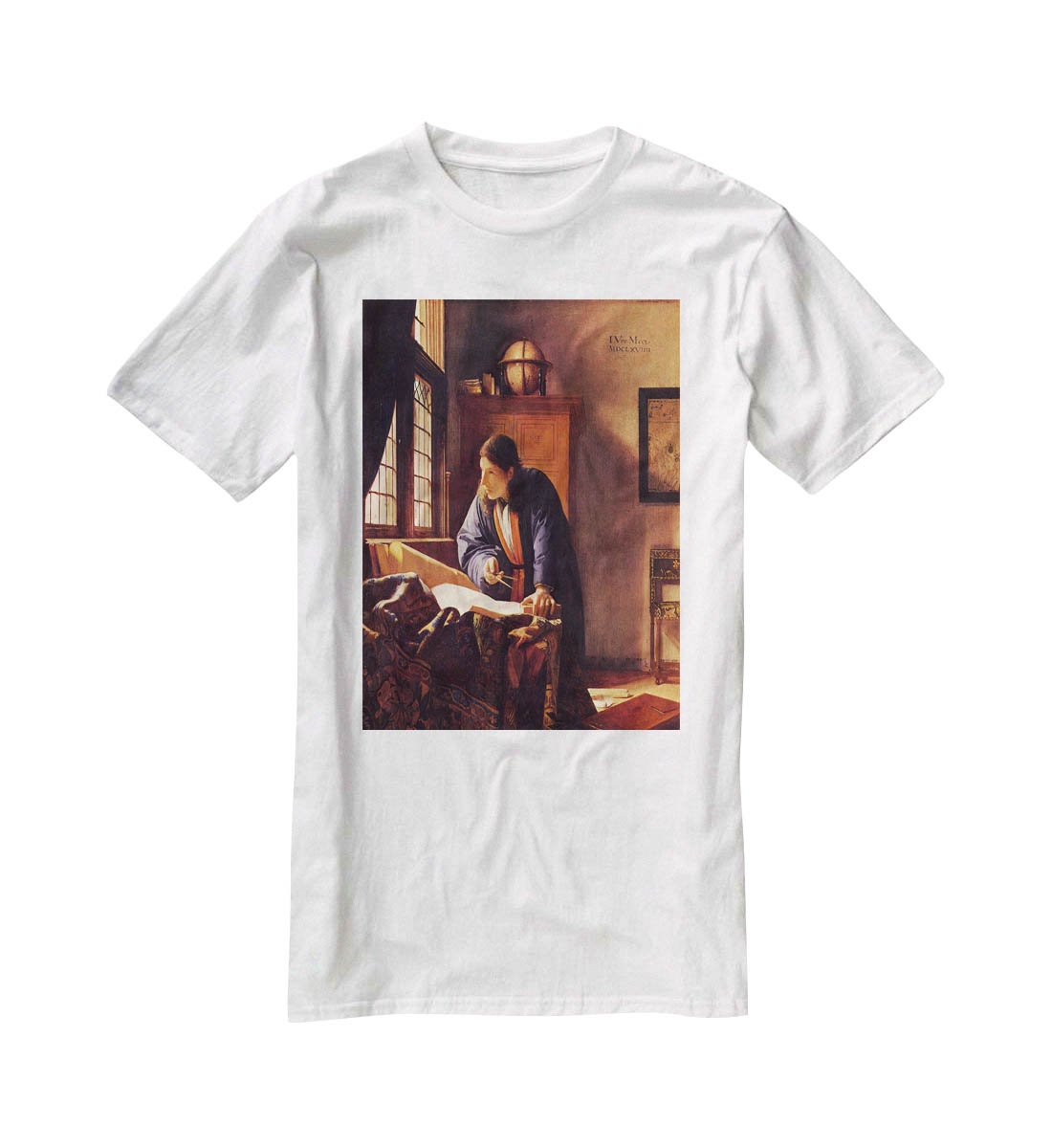 The Geographer by Vermeer T-Shirt - Canvas Art Rocks - 5