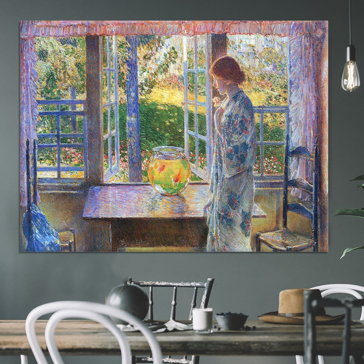 The Goldfish Window by Hassam Canvas Print or Poster