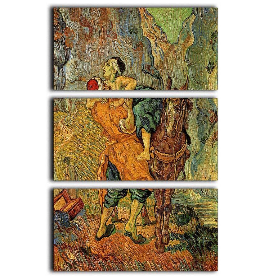 The Good Samaritan after Delacroix by Van Gogh 3 Split Panel Canvas Print - Canvas Art Rocks - 1