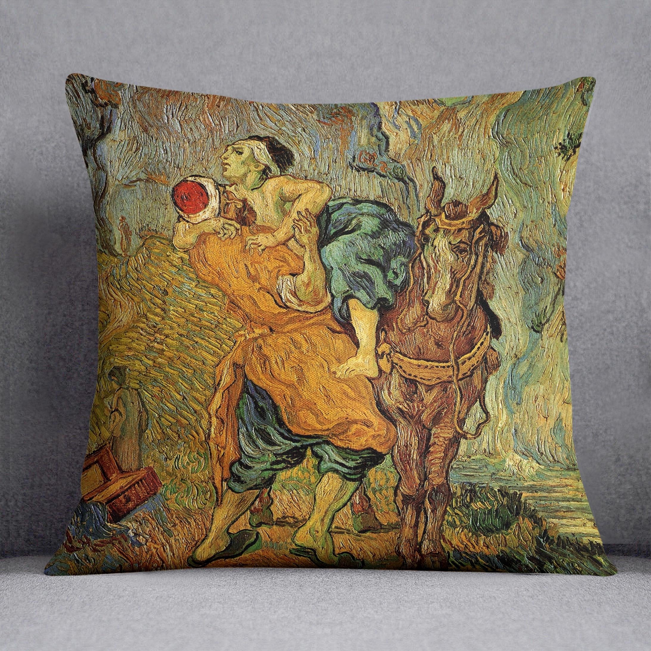 The Good Samaritan after Delacroix by Van Gogh Throw Pillow