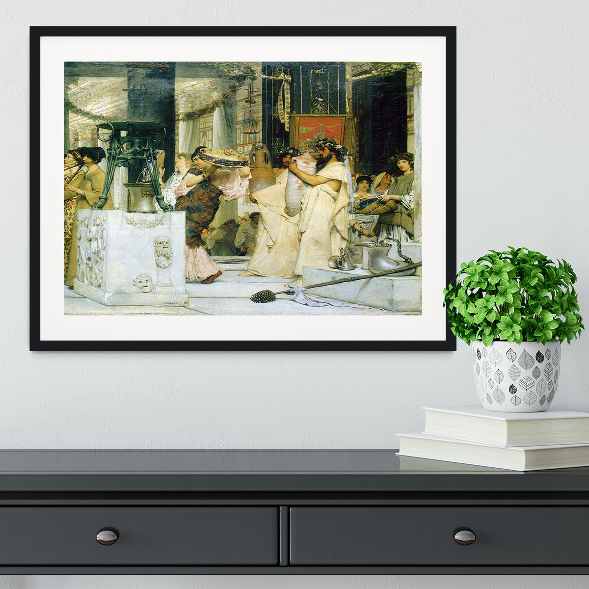 The Grape Harvest Festival detail 1 by Alma Tadema Framed Print - Canvas Art Rocks - 1