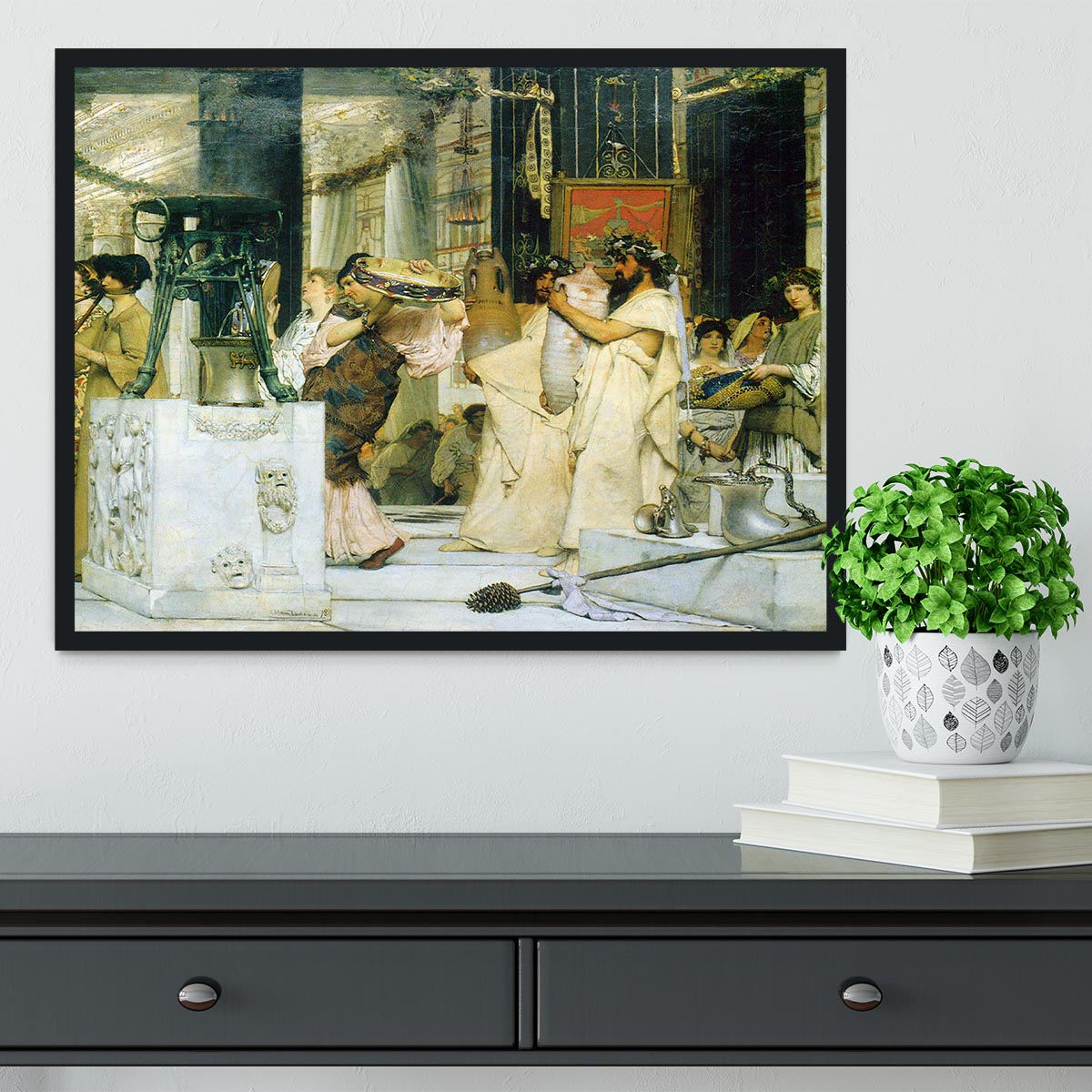 The Grape Harvest Festival detail 1 by Alma Tadema Framed Print - Canvas Art Rocks - 2