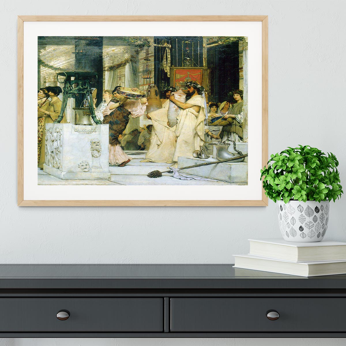 The Grape Harvest Festival detail 1 by Alma Tadema Framed Print - Canvas Art Rocks - 3