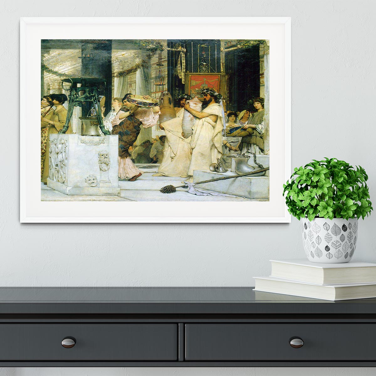 The Grape Harvest Festival detail 1 by Alma Tadema Framed Print - Canvas Art Rocks - 5