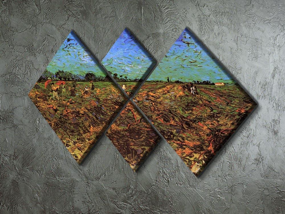 The Green Vineyard by Van Gogh 4 Square Multi Panel Canvas - Canvas Art Rocks - 2