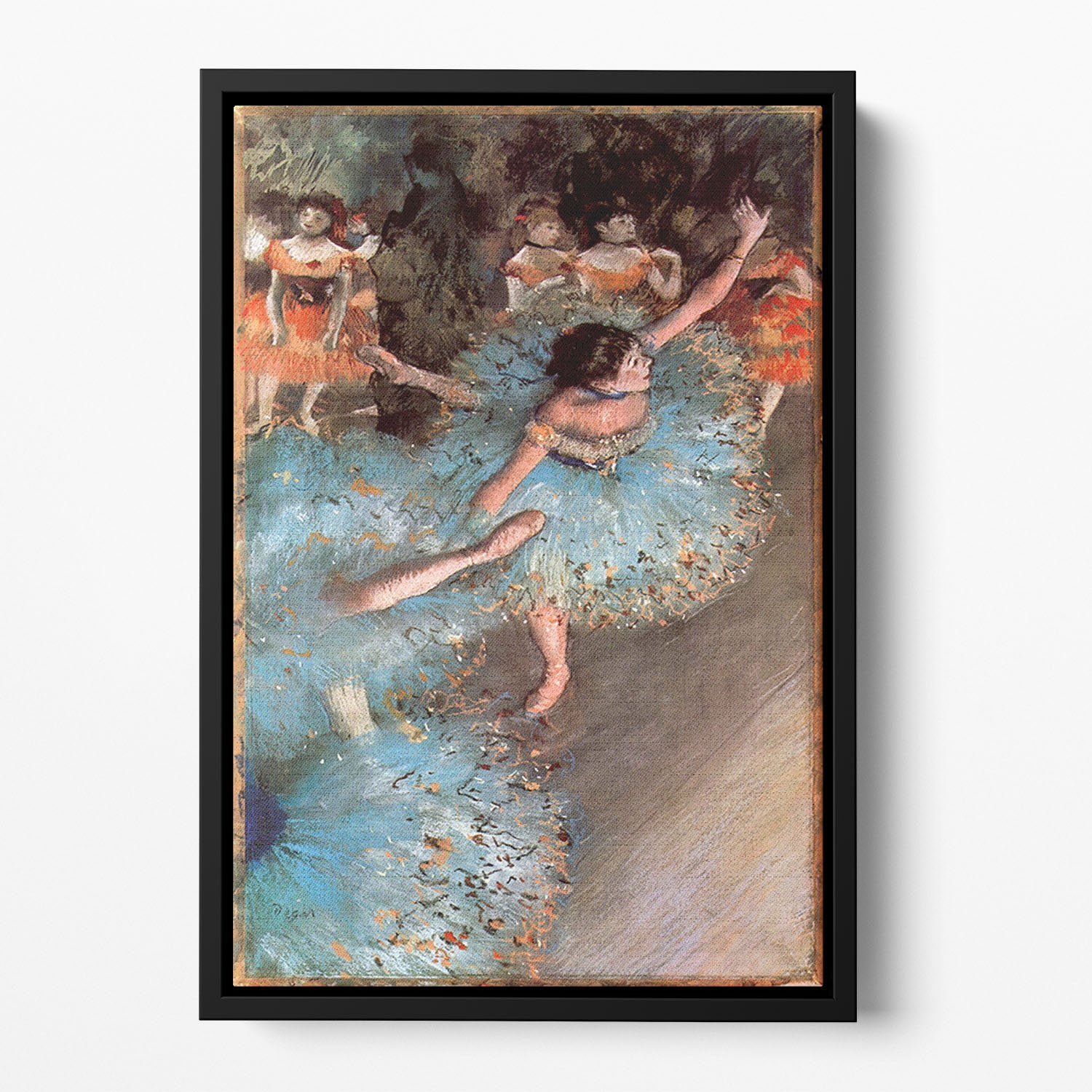 The Greens dancers by Degas Floating Framed Canvas