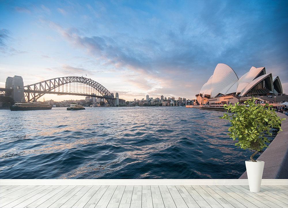 The Harbour Bridge Wall Mural Wallpaper - Canvas Art Rocks - 4