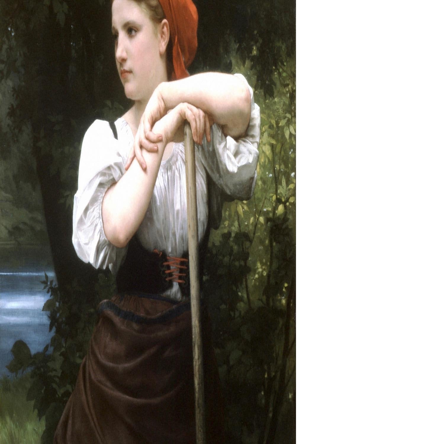 The Haymaker By Bouguereau Floating Framed Canvas