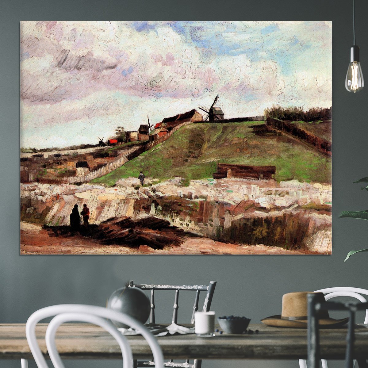 The Hill of Montmartre with Quarry by Van Gogh Canvas Print or Poster