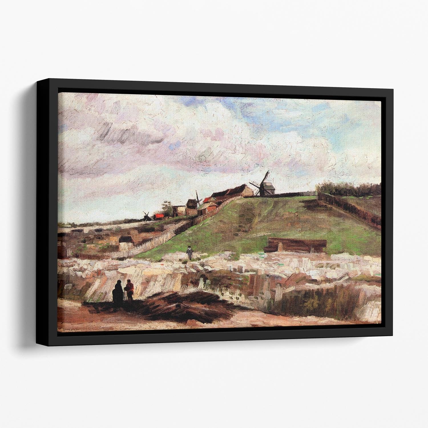 The Hill of Montmartre with Quarry by Van Gogh Floating Framed Canvas